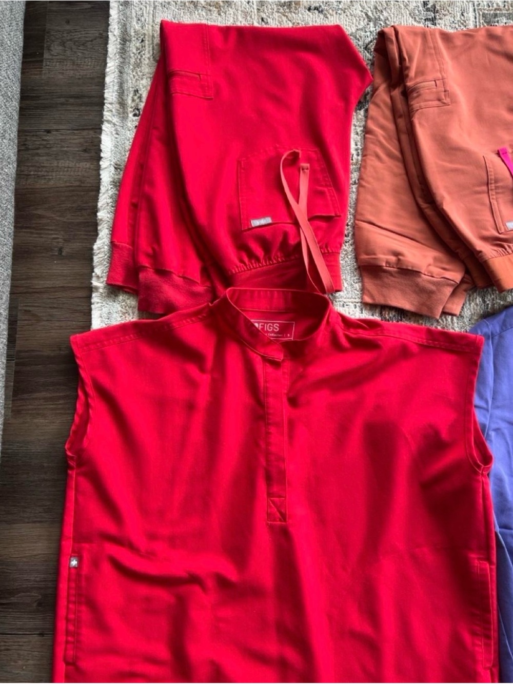 FIGS Red Medical Scrub Top